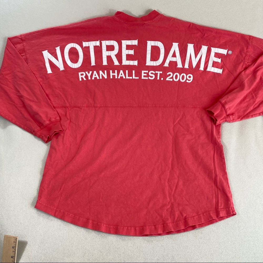 Notre Dame Ryan Hall Pink Long Sleeve Spirit Jersey Shirt Size Medium